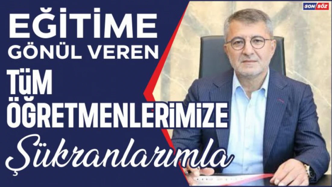 Tüm Öğretmenlerimize Şükranlarımla