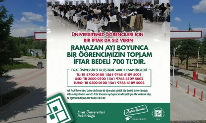 Fırat Üniversitesi, Öğrencileri İçin İftar Kampanyası Başlattı