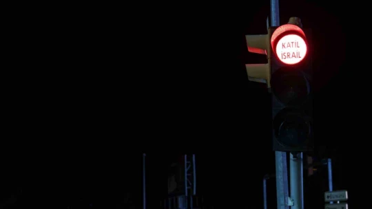 Elazığ'da 'Özgür Kudüs' çağrısı trafik ışıklarında
