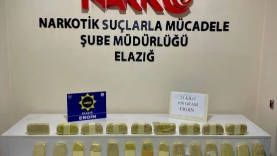 Elazığ'da 24 kilo eroin ele geçirildi: 4 gözaltı