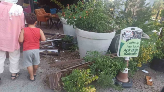 Elazığ'da hafif ticari araç kafeye girdi, o anlar kameraya yansıdı