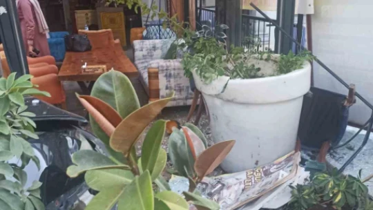 Elazığ'da hafif ticari araç kafeye girdi, o anlar kameraya yansıdı