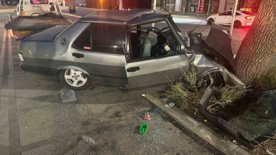 Elazığ'da otomobil ağaca çarptı: 4 yaralı