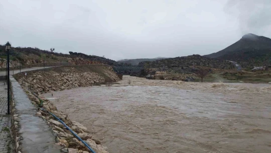 Elazığ'da sağanak yağış sonrası dereler coştu