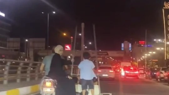 Elazığ'da tehlikeli yolculuk kamerada