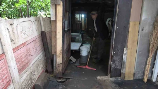 Elazığ'da yollar göle döndü, bahçe ve ahırları su bastı