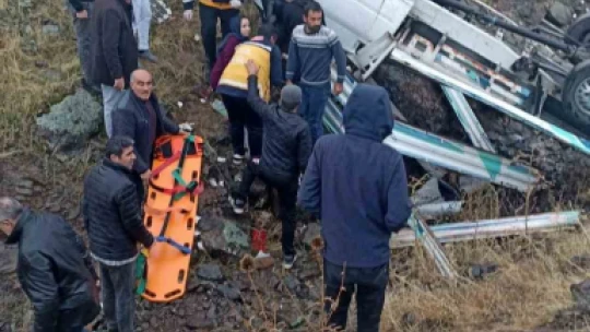 Kamyonet şarampole devrildi: 2 yaralı