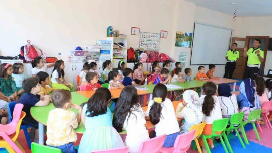 Kur'an kursu öğrencilerine trafik eğitimi verildi