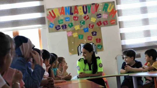 Kur'an kursu öğrencilerine trafik eğitimi verildi
