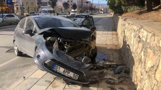 Otomobil bahçe duvarına çarptı: 1 yaralı