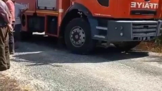 Trafodan çıkan kıvılcım otluk alanı tutuşturdu