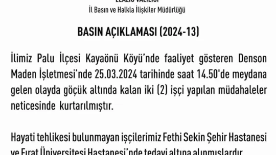 Valilikten göçük açıklaması