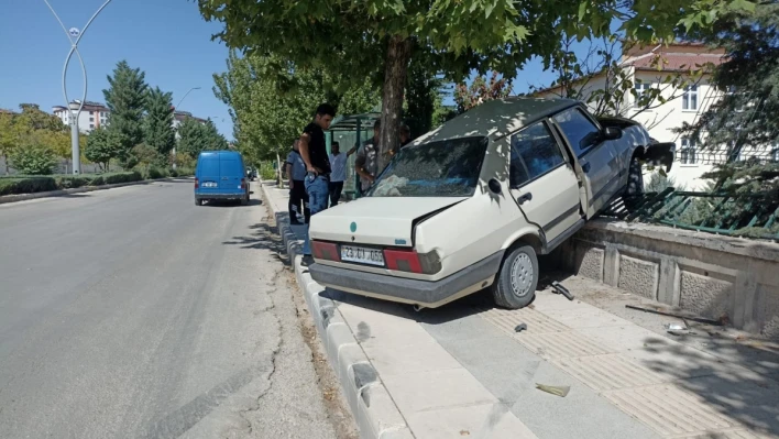 Elazığ'da otomobil duvara çarptı: 1 yaralı

