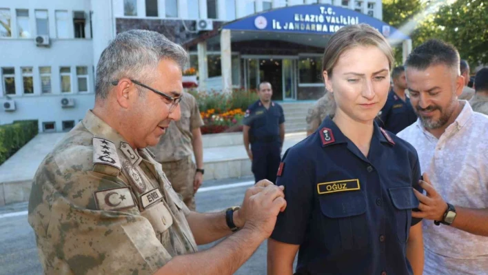 Elazığ İl Jandarma Komutanlığında rütbe terfi töreni düzenledi

