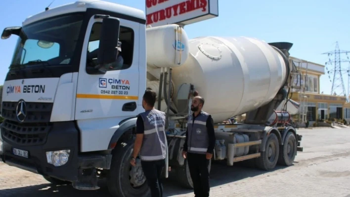 Elazığ Belediyesinden beton mikserlerine denetim

