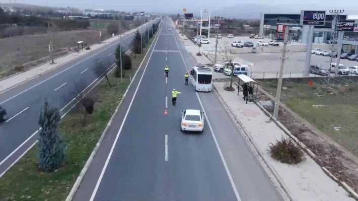 Elazığ'da dron destekli trafik denetimi

