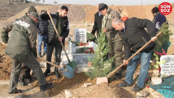 Orman Bölge Müdürlüğü, kimsesizler mezarlığına gömülen kızın mezarına ağaç dikti

