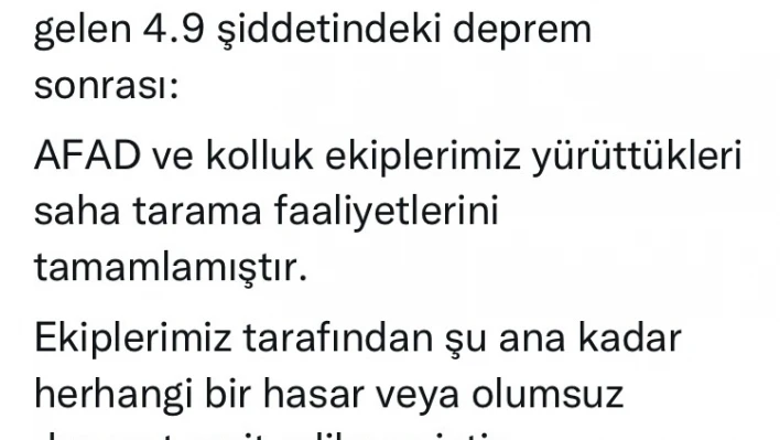 Elazığ Valisi Toraman, 'Saha tarama faaliyetlerini tamamlamıştır'

