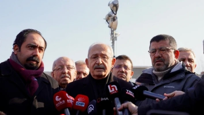 CHP lideri Kemal Kılıçdaroğlu, ile İmamoğlu deprem bölgesinde