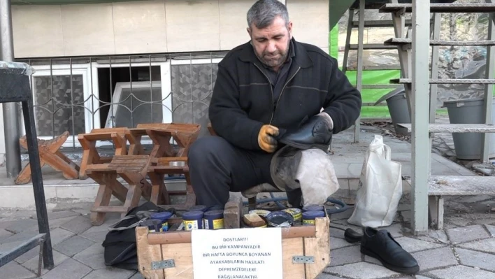 Ayakkabı boyacısından anlamlı bağış: Bir haftalık gelirini depremzedeler için bağışladı

