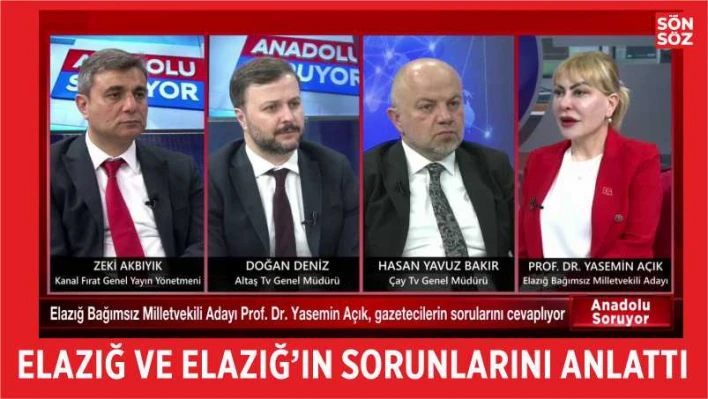 ELAZIĞ'I VE ELAZIĞ'IN SORUNLARINI ANLATTI