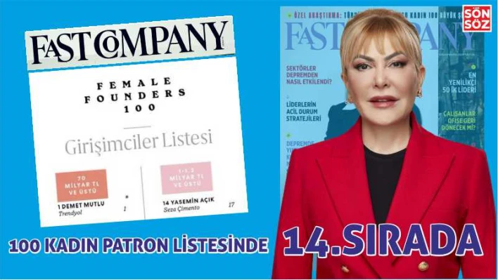  PROF. DR. YASEMİN AÇIK '100 KADIN PATRON' LİSTESİNDE 14. SIRADA YER ALDI 