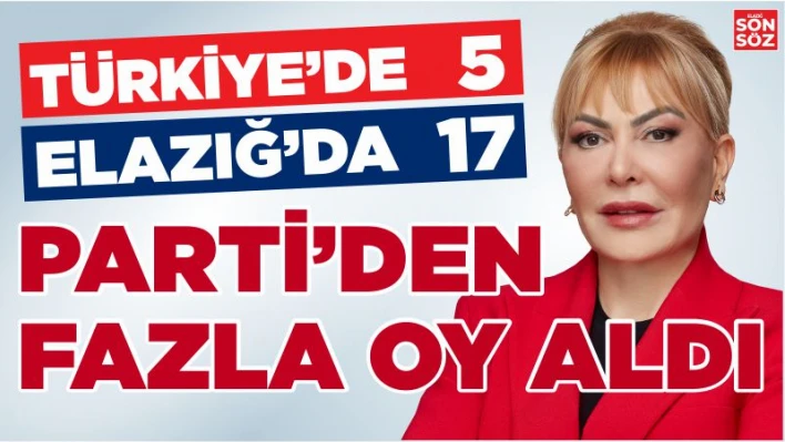 TÜRKİYE'DE 5 ELAZIĞ'DA 17 PARTİ'DEN FAZLA OY ALDI