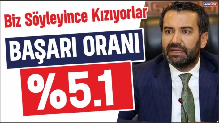 Başarı oranı yüzde beş (Pardon nokta bir'i de var)