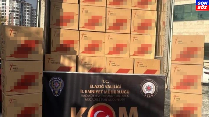 Elazığ'da 1 milyon 505 bin adet paketlenmiş makaron ele geçirildi