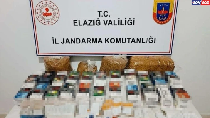 Elazığ'da kaçak tütün ve makaron ele geçirildi