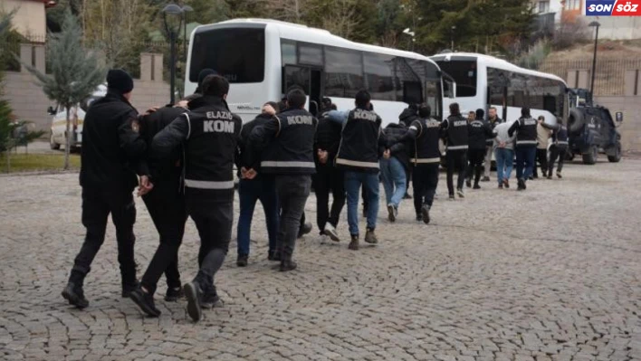 Elazığ'da Kafes 37 operasyonunda 20 şüpheli tutuklandı