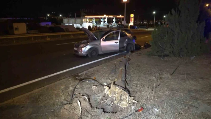 Elazığ'da otomobil ağaca çarptı: 3 yaralı